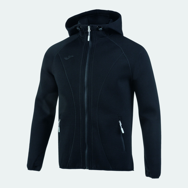 Softshell hoodie met rits en kap + klein logo borst