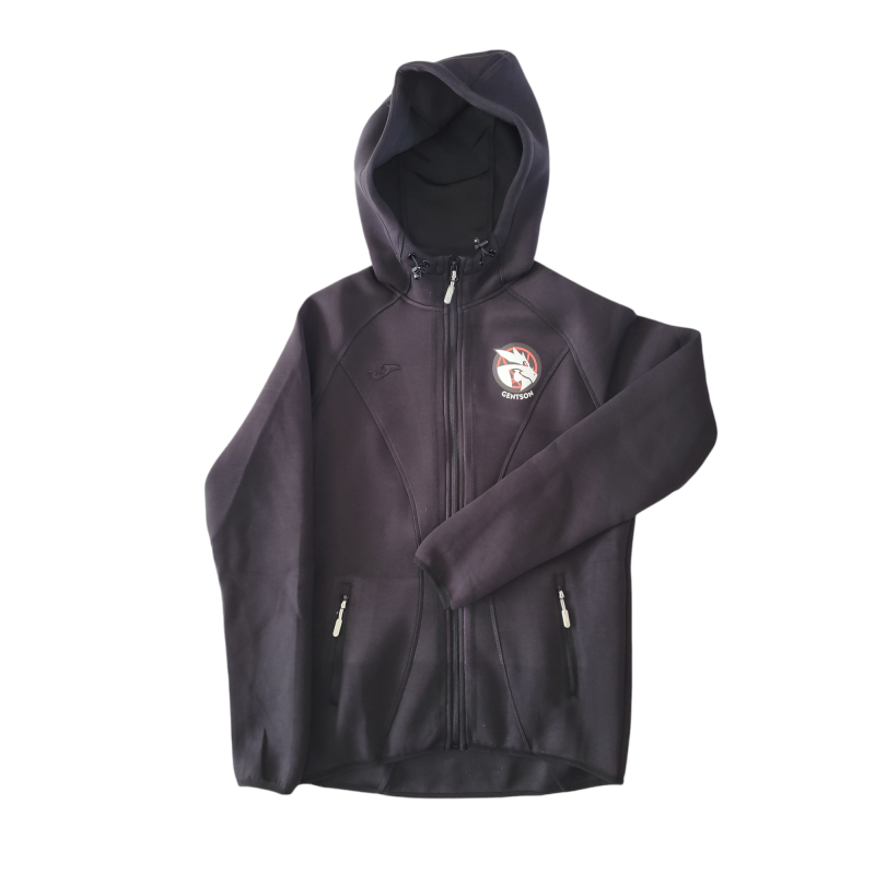 Softshell hoodie met rits en kap + klein logo borst